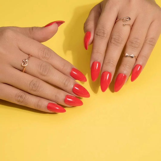 Blood Red Stick On Nails Set