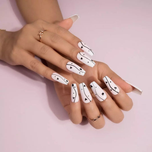 Black Heart Ombre Press On Nails Set