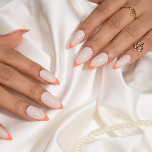 Orange French Nail Tips