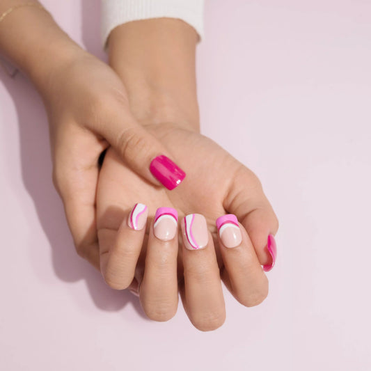 Pink Attack Presson Nails Set