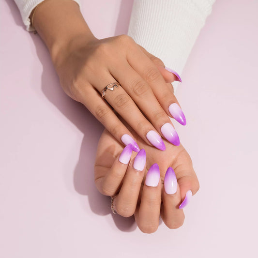 Purple Ombre Presson Nails Set