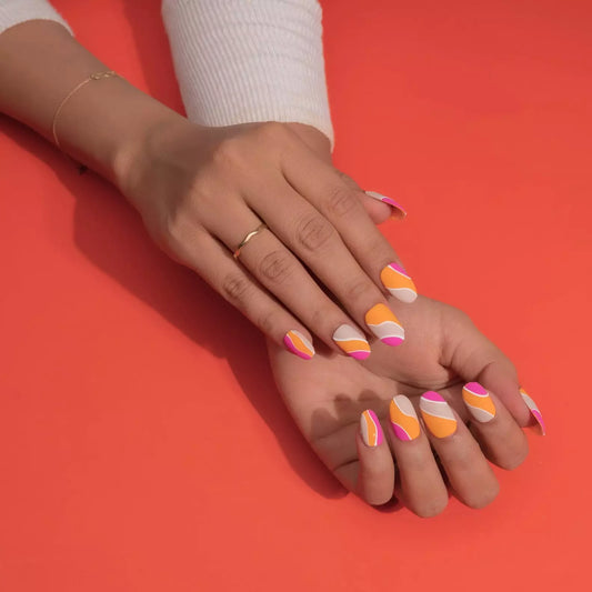 Neon Swirl Trending Presson Nails Set