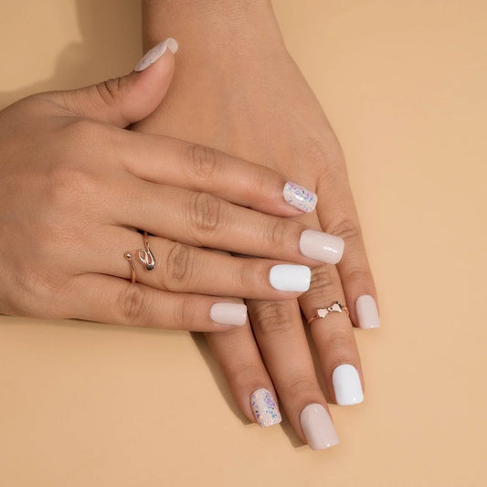 Nude Glitter Presson Nails Set
