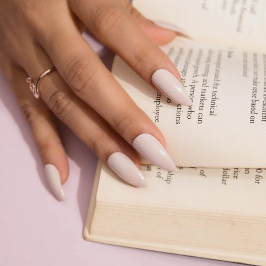 Nude Plain Glossy Fake Nails Set