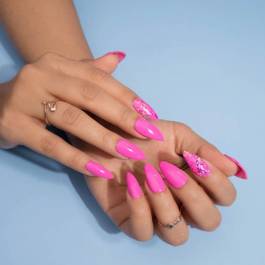 Glossy Pink Unicorn Presson Nails Set