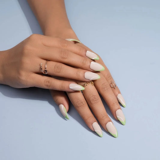 Matte French Fake Nails