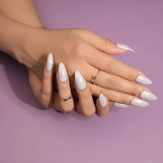 Glossy Glazed Donut Fake Nails with Free Application Kit