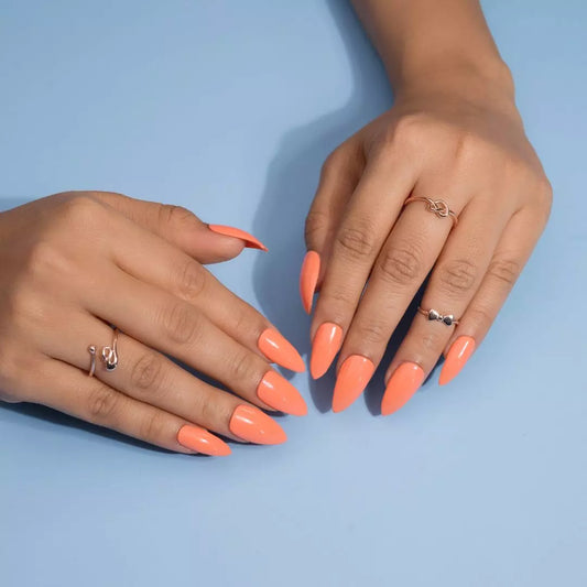 Pastel Orange Press On Nails Set