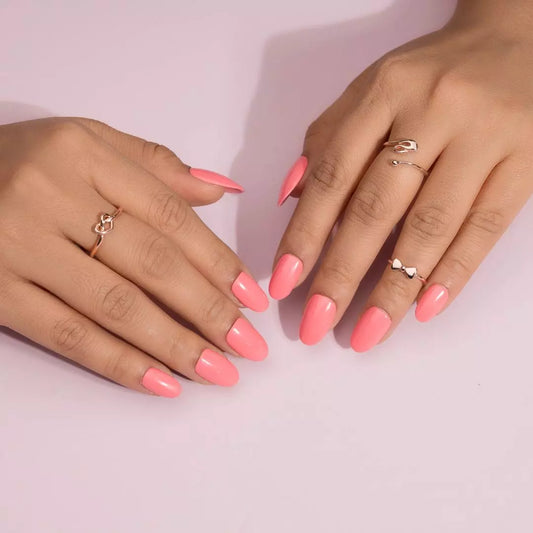 I love Pink Presson Nails Set With Free Application Kit