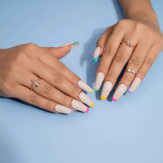 Rainbow Tips Artificial Nails set