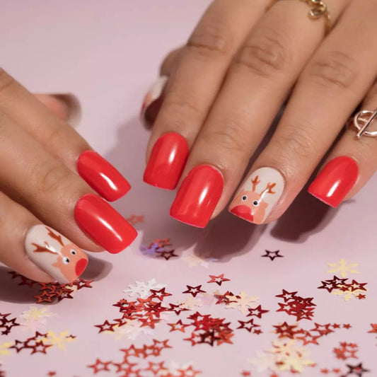 Rosso Red – Reindeer Presson Nails