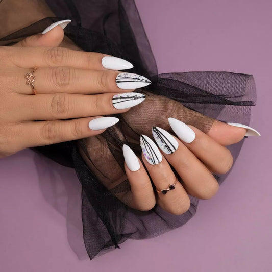 White Unicorn Acrylic Nails Set