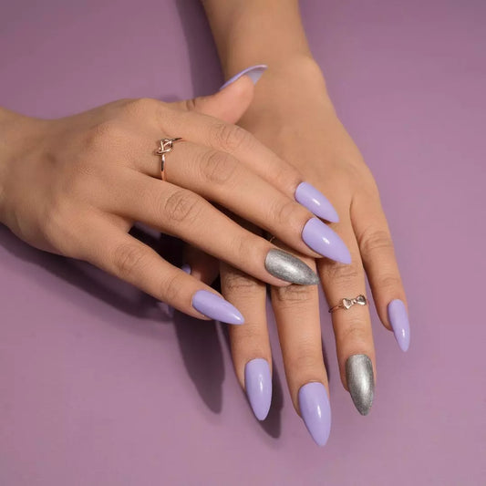 Purple Victory Press On Nails Set