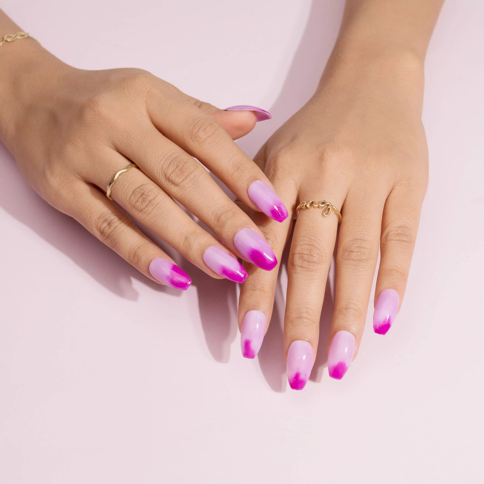 Color Changing Pink and Purple Presson Nails Set