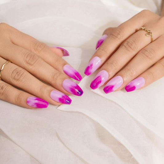 Color Changing Pink and Purple Presson Nails Set