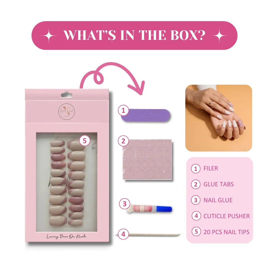 Reflective Pink French Nails Kit