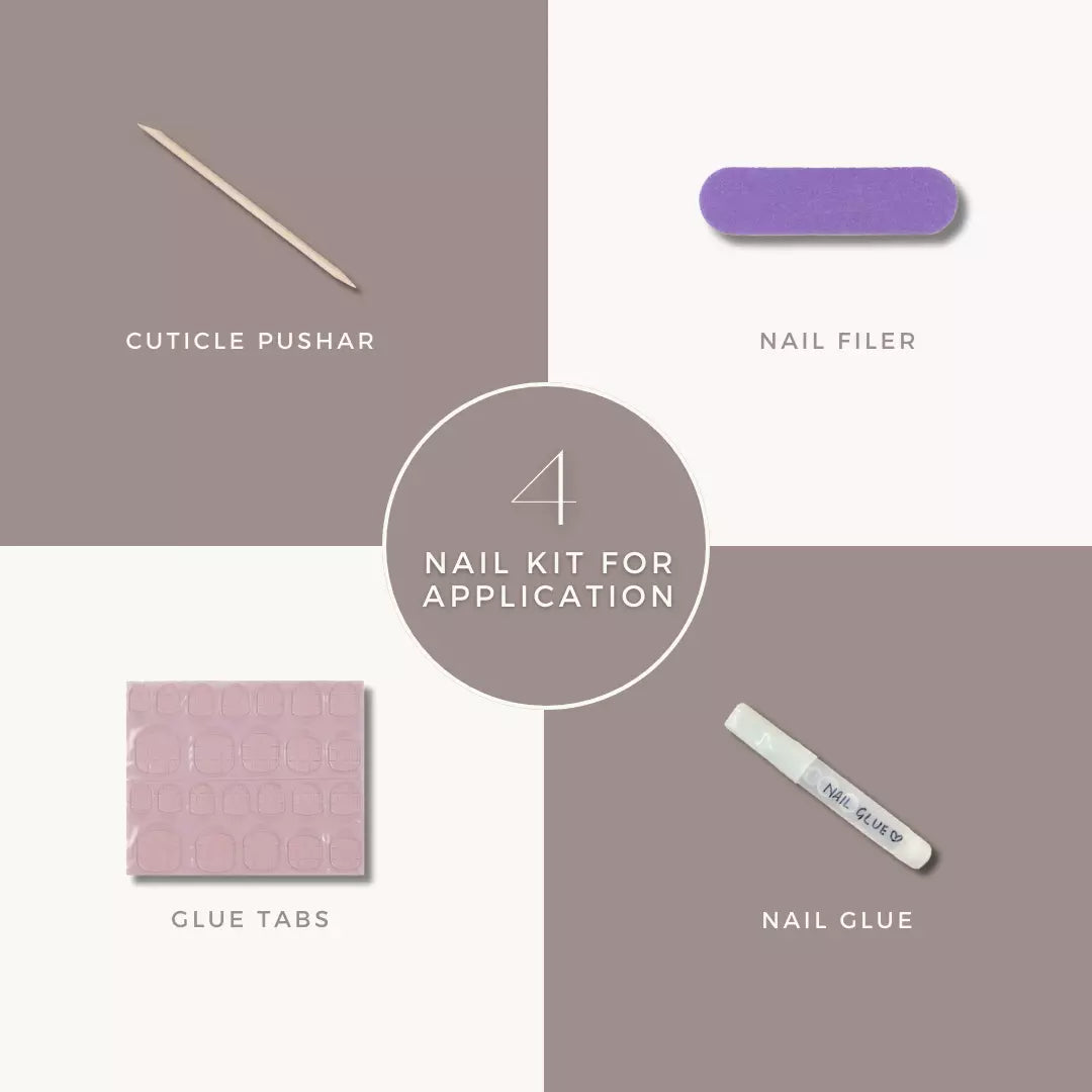 Purple Lavender Daisies Artificial Nails Set