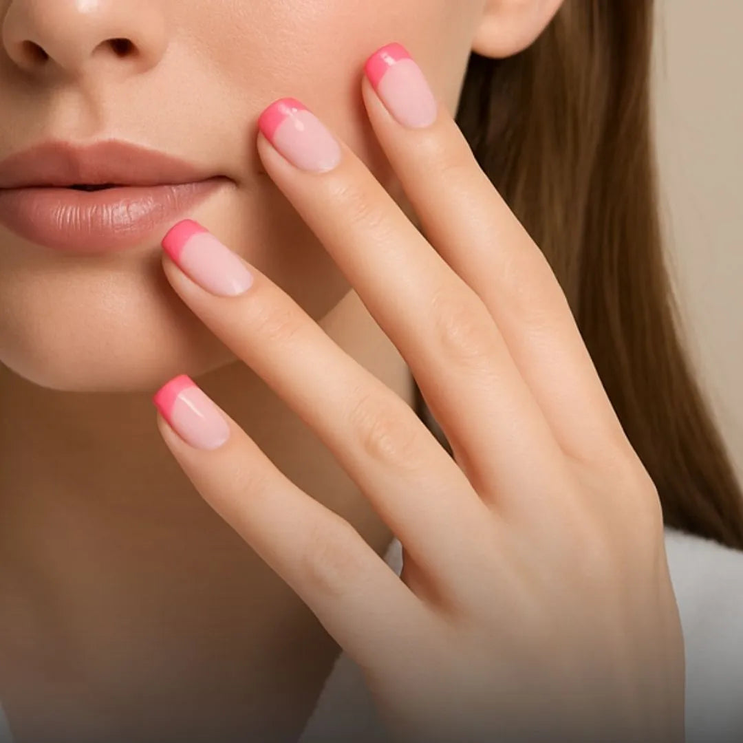 Pink French Presson Nails