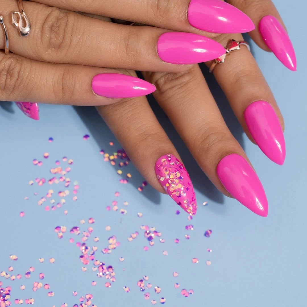 Glossy Pink Unicorn Presson Nails Set