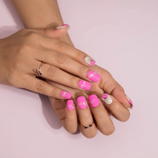 Dandelion and Pink Press On Nails Set