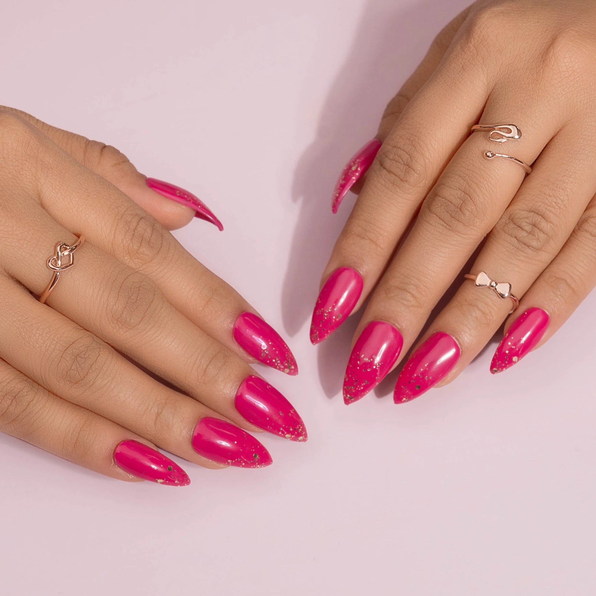 23 Pink Wedding Nails Ideas for a Romantic Bridal Look 5 Bright fuchsia nails with glossy finish